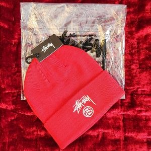 NWT Stussy Cuffed Beanie Red